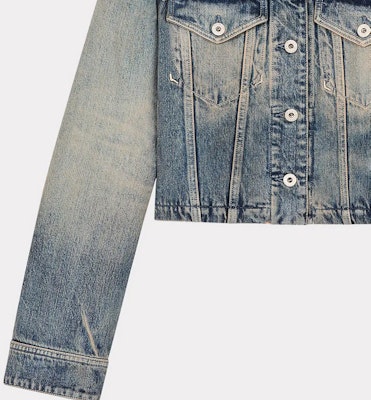 (W) KENZO シングルブレスト デニムジャケット ブルー. FE52DV2456I7-DY 1