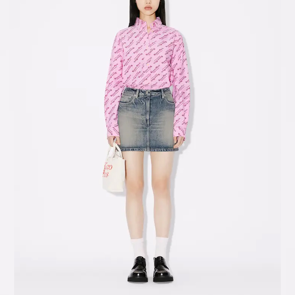 (Women) KENZO  Single-Breasted Shirt Rose Pink with Letter Print Design FE52CH0879D2-30 圖 4
