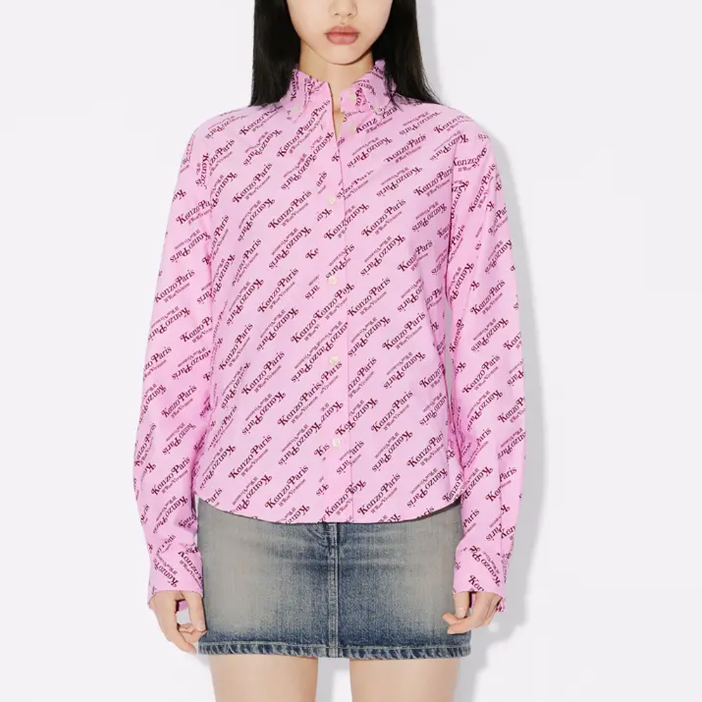 (Women) KENZO  Single-Breasted Shirt Rose Pink with Letter Print Design FE52CH0879D2-30 圖 5