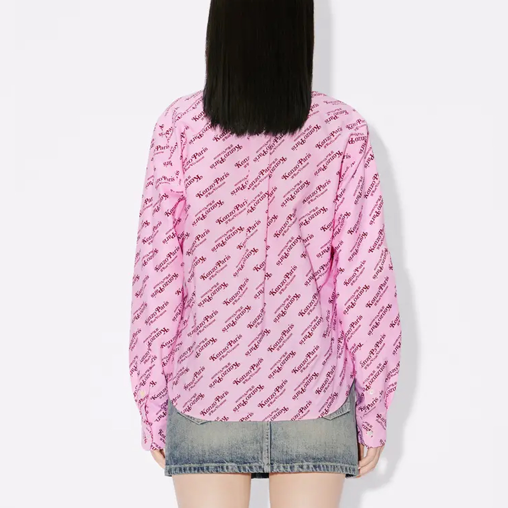 (Women) KENZO  Single-Breasted Shirt Rose Pink with Letter Print Design FE52CH0879D2-30 圖 6
