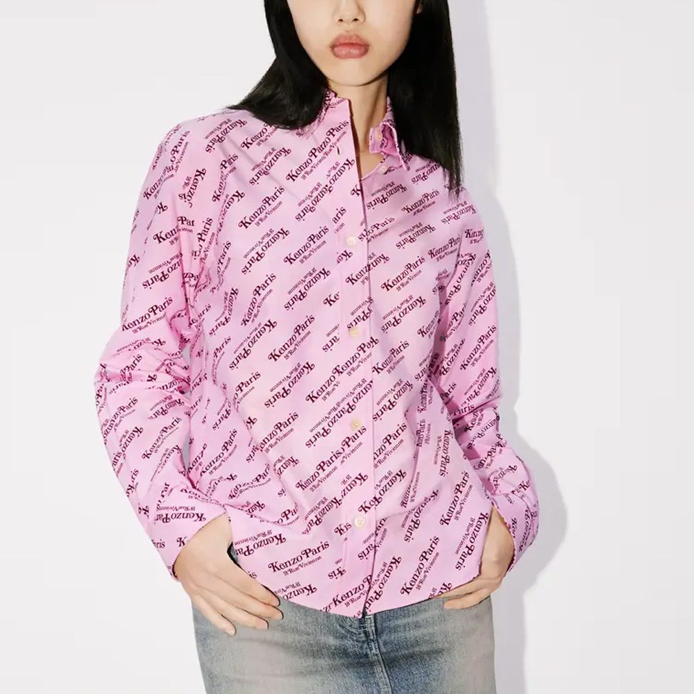 (Women) KENZO  Single-Breasted Shirt Rose Pink with Letter Print Design FE52CH0879D2-30 圖 7