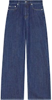 (Women) KENZO Solid Color Wide-Leg Jeans Deep Stone Blue FE62DP2176F2-DD (Women) KENZO Solid Color Wide-Leg Jeans Deep Stone Blue FE62DP2176F2-DD