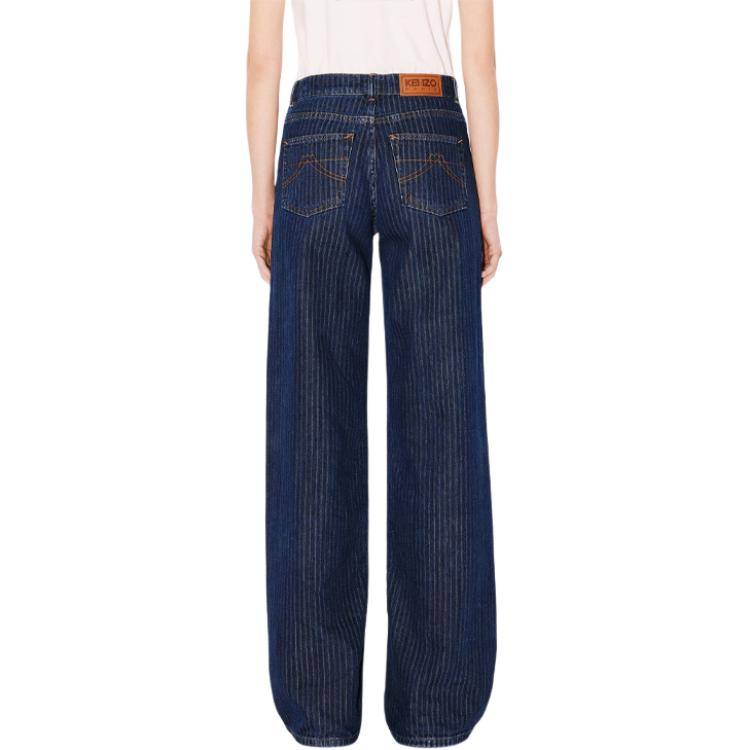 Purchase (Women) KENZO  Solid Color Wide-Leg Jeans Deep Stone Blue FE62DP2176F2-DD