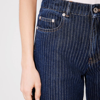 (Women) KENZO Solid Color Wide-Leg Jeans Deep Stone Blue FE62DP2176F2-DD Sizing (Women) KENZO Solid Color Wide-Leg Jeans Deep Stone Blue FE62DP2176F2-DD