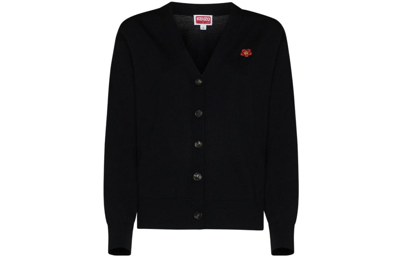 Cheap (W) KENZO 花卉印花V领长袖针织毛衣 FE52CA4643LB-34