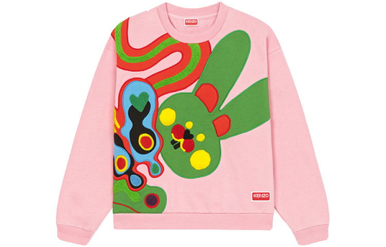 (Women) KENZO  SS23 Chinese New Year Rabbit Print Crewneck Sweatshirt Limited Edition FD52SW0444MF-30