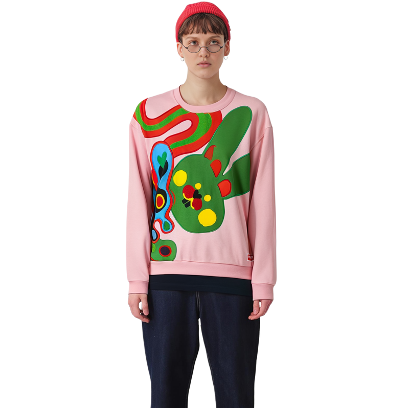 Purchase (Women) KENZO  SS23 Chinese New Year Rabbit Print Crewneck Sweatshirt Limited Edition FD52SW0444MF-30