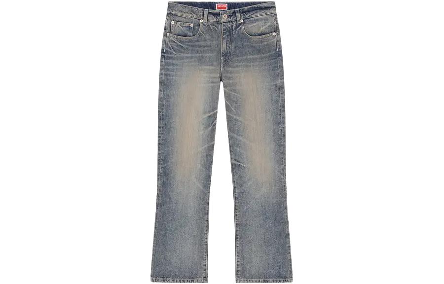 Order (Women) KENZO  Straight-Leg Embroidered Denim Jeans in Blue. FE52DP2296I7-DY