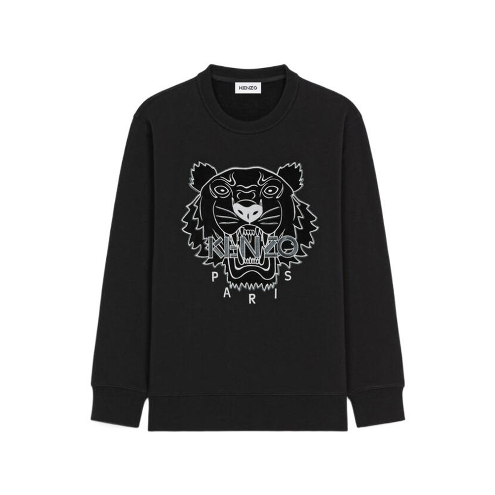 (Women) KENZO 'The Winter Capsule' Tiger Embroidered Crewneck Sweatshirt Women Black FB62SW8244MZ-99