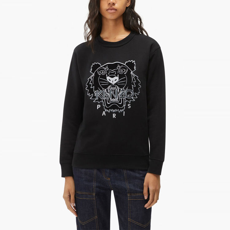 Lookbook (W) Sudadera Negra de Mujer KENZO ''The Winter Capsule'' Tiger Bordado Crewneck. FB62SW8244MZ-99