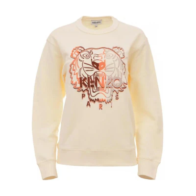 (Women) KENZO Tiger Print Crewneck Sweatshirt Off-White FC62SW8244XF-04