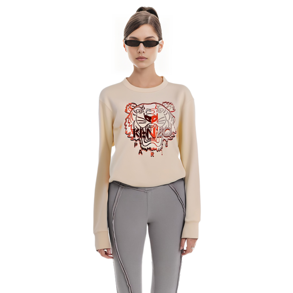 (Women) KENZO  Tiger Print Crewneck Sweatshirt Off-White FC62SW8244XF-04 圖 4