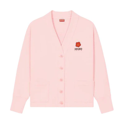 (Women) KENZO V-Neck Button-Up Knit Cardigan Pink Graphic Print. FD52SW0374ME-34