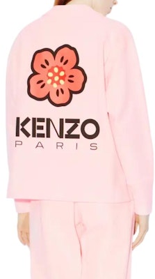 (Women) KENZO V-Neck Button-Up Knit Cardigan Pink Graphic Print. FD52SW0374ME-34 Details for (Women) KENZO V-Neck Button-Up Knit Cardigan Pink Graphic Print. FD52SW0374ME-34