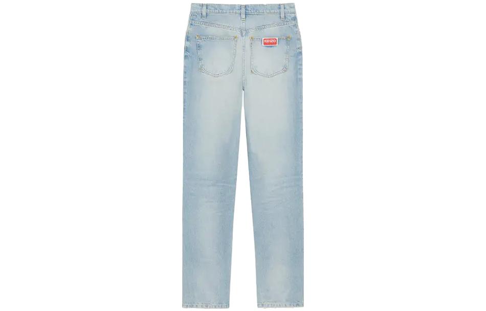 Lookbook (Women) KENZO  Washed Zip Fly Straight-Leg Jeans Light Blue FD62DP2106B8-DS