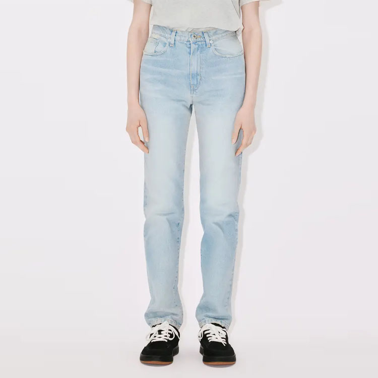Purchase (Women) KENZO  Washed Zip Fly Straight-Leg Jeans Light Blue FD62DP2106B8-DS