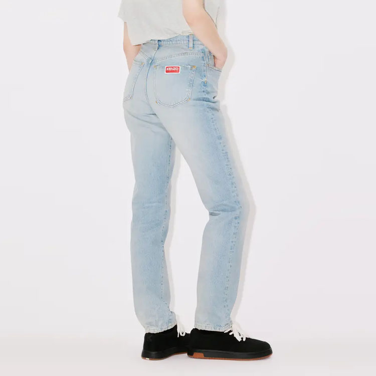 Details for (Women) KENZO  Washed Zip Fly Straight-Leg Jeans Light Blue FD62DP2106B8-DS