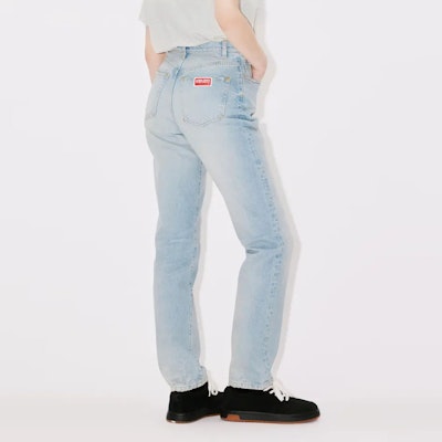 (Women) KENZO Washed Zip Fly Straight-Leg Jeans Light Blue FD62DP2106B8-DS Details for (Women) KENZO Washed Zip Fly Straight-Leg Jeans Light Blue FD62DP2106B8-DS
