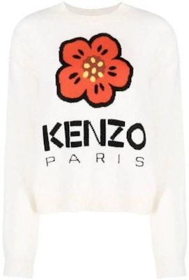 (Women) KENZO White Floral Print Crewneck Long-Sleeve Sweater. FD62PU4303LD Order (Women) KENZO White Floral Print Crewneck Long-Sleeve Sweater. FD62PU4303LD
