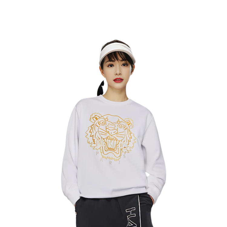 (Women) KENZO  White Tiger Embroidered Cotton Crewneck Sweatshirt FC52SW8244XH-01B 圖 5