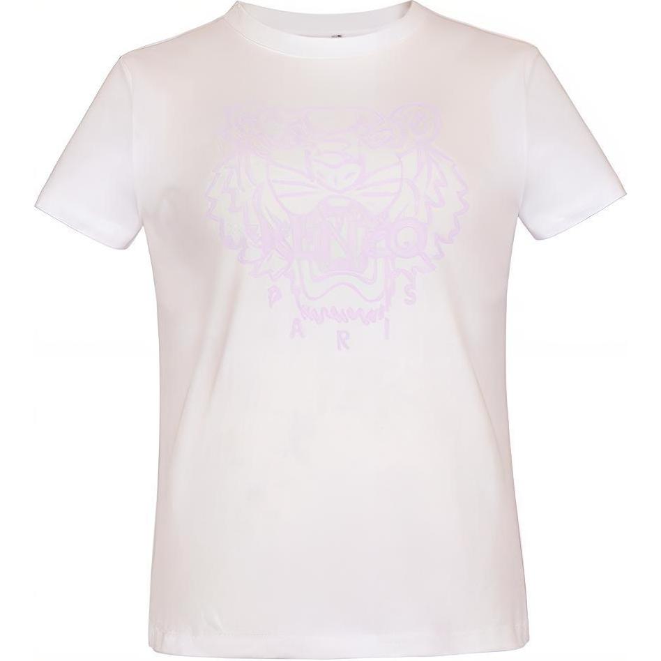 (Women) KENZO  White Tiger Head Graphic Crewneck T-Shirt FB52TS8464SF-01B