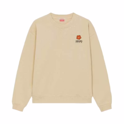(Women) KENZO Beige Sweatshirt Floral Embroidery Logo Long Sleeve FD52SW0404MF-12