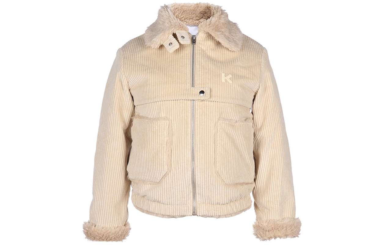 Order (Women) KENZO Beige Fur-Collar Zip-Up Jacket FA62BL1179CV-08