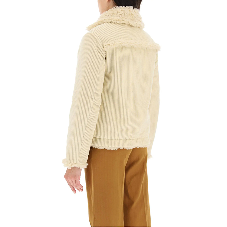 Purchase (Women) KENZO Beige Fur-Collar Zip-Up Jacket FA62BL1179CV-08