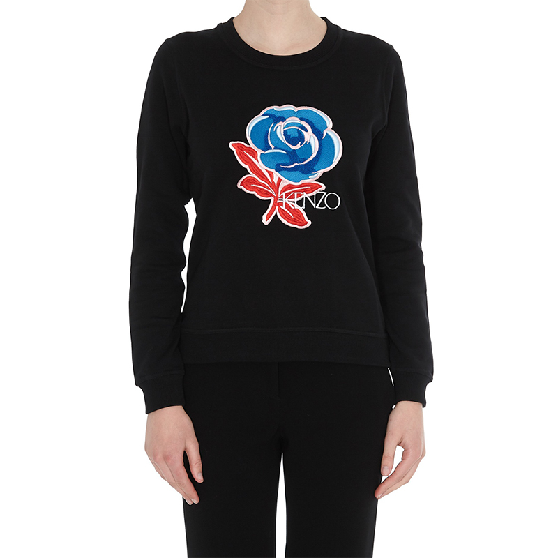 Purchase (W) ケンゾー ブラック カートゥーン クルーネック プルオーバー スウェットシャツ F952SW776952-99