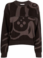 (Women) KENZO Black Color-Block Graphic Crewneck Sweater. FB62PU6403TC-99 (Women) KENZO Black Color-Block Graphic Crewneck Sweater. FB62PU6403TC-99