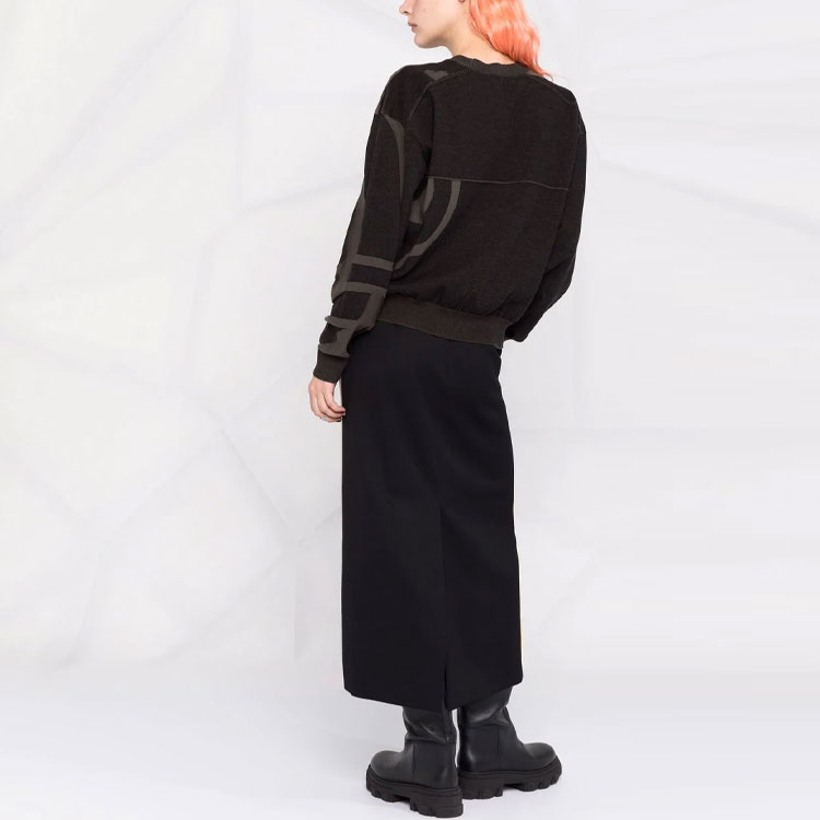 Purchase (W) KENZO ブラック カラーブロック グラフィック クルーネック セーター. FB62PU6403TC-99