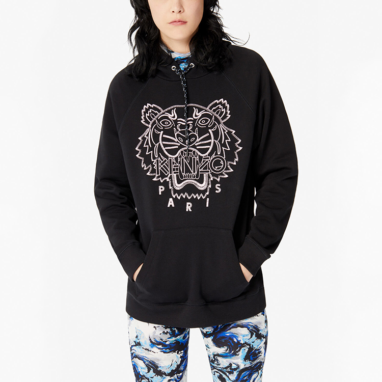 Purchase (W) KENZO Sudadera Negra de Algodón con Diseño de Cabeza de Tigre Grande. 2SW8644X5-99