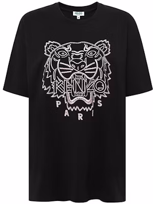 (W) 겐조 블랙 코튼 티셔츠 대형 타이거 로고 F962TS9524Y5-99 Buy (W) 겐조 블랙 코튼 티셔츠 대형 타이거 로고 F962TS9524Y5-99