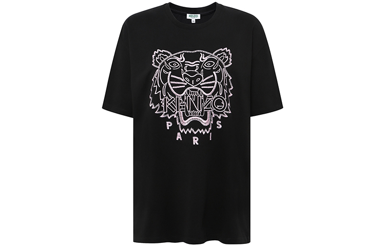 (Women) KENZO Black Cotton T-Shirt with Large Tiger Logo F962TS9524Y5-99 圖 2