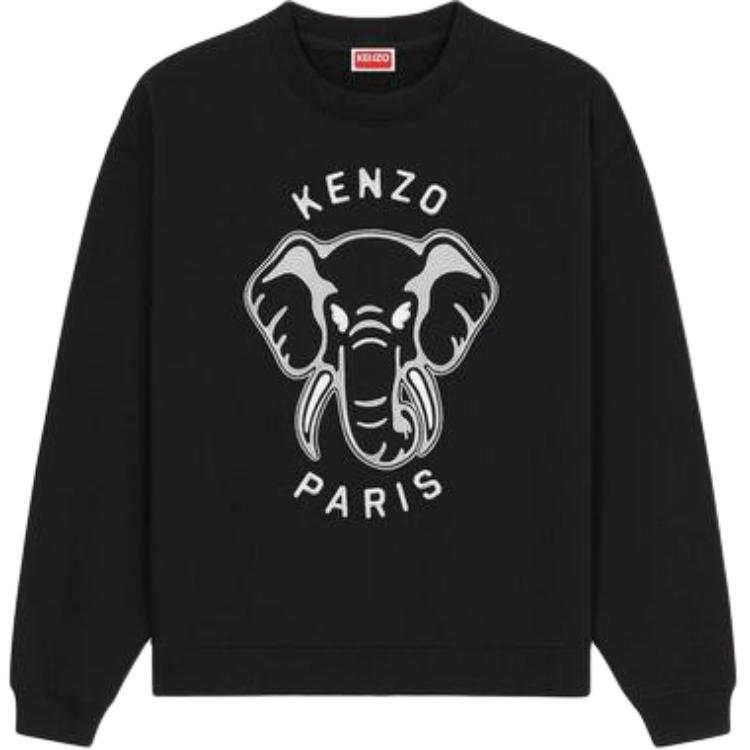 (Women) Kenzo Black Crewneck Animal Letter Print Pullover Sweatshirt FD62SW1044MF-99J 圖 2