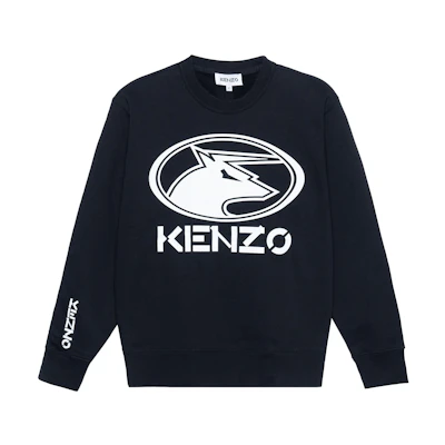 (Women) Kenzo Black Crewneck Sweatshirt with Bull Print FB52SW8924MO-99