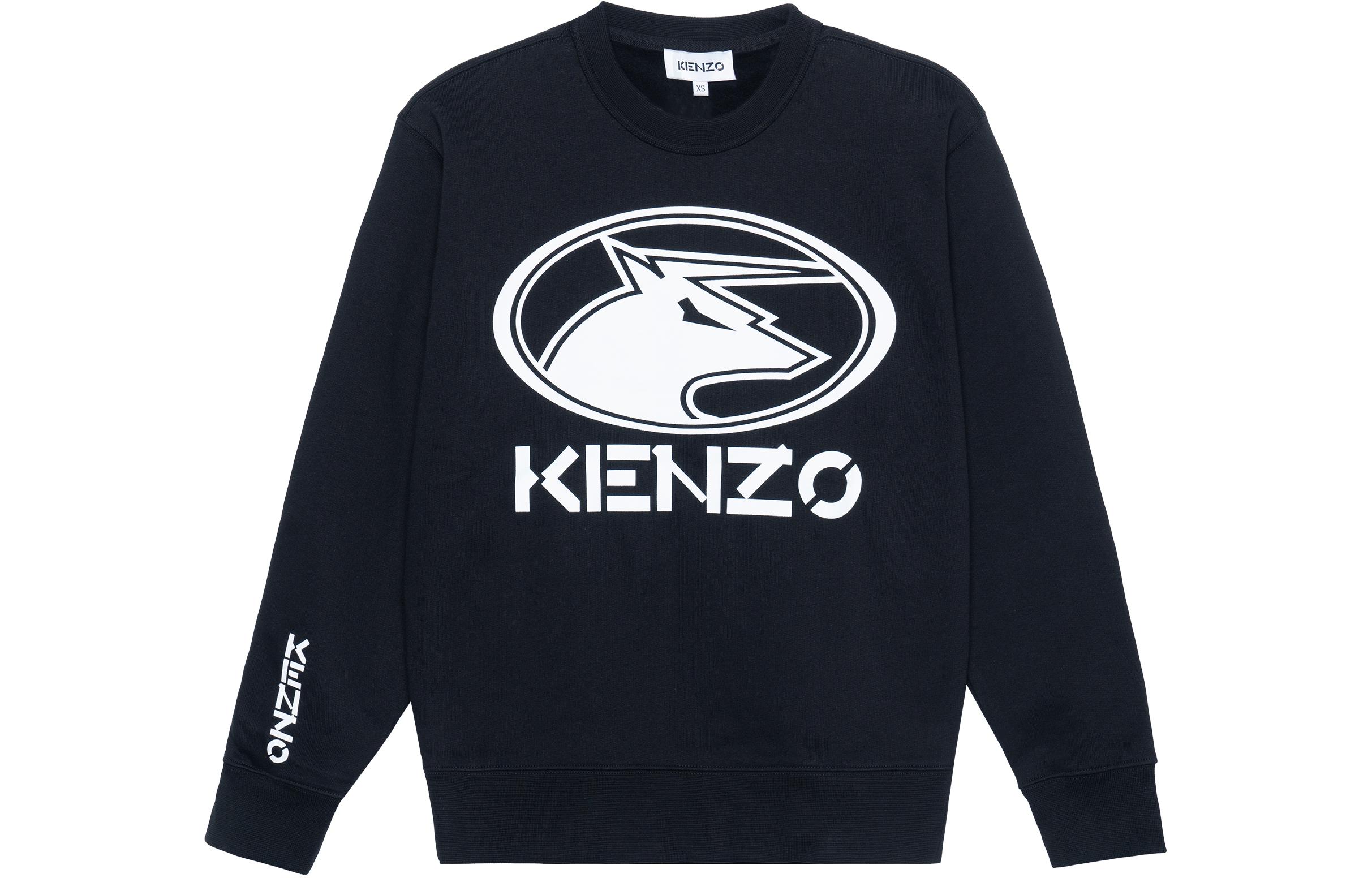 Order (Women) Kenzo Black Crewneck Sweatshirt with Bull Print FB52SW8924MO-99
