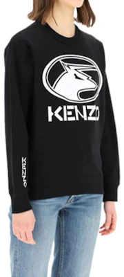 (Women) Kenzo Black Crewneck Sweatshirt with Bull Print FB52SW8924MO-99 Shop (Women) Kenzo Black Crewneck Sweatshirt with Bull Print FB52SW8924MO-99