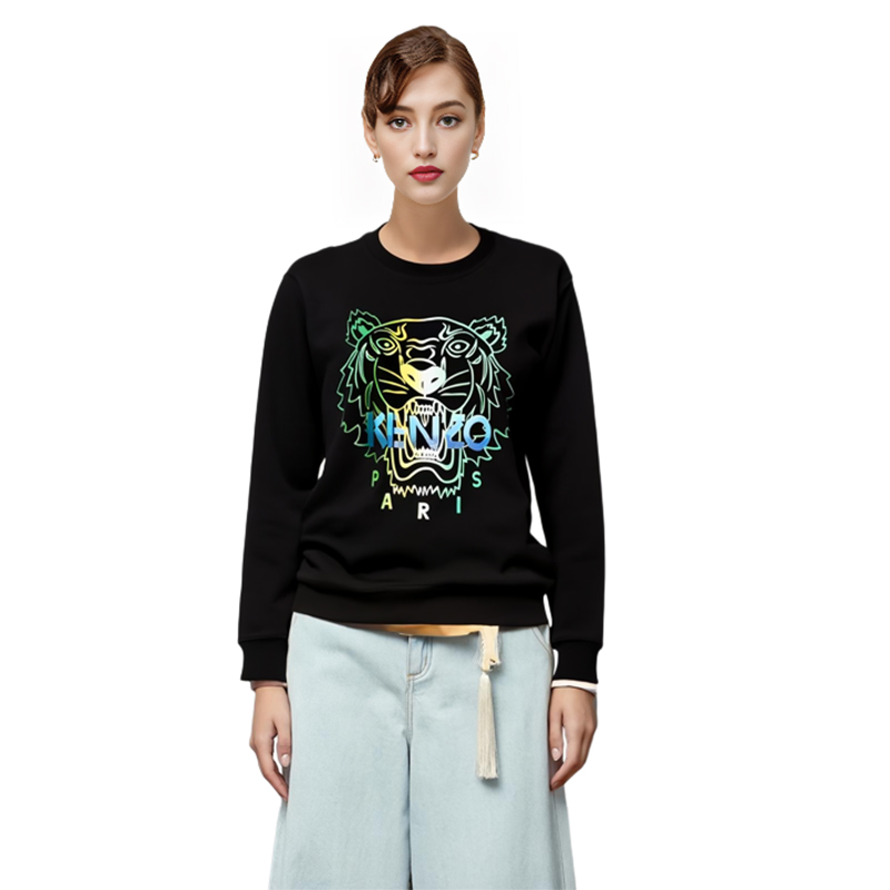 (Women) Kenzo Black Crewneck Sweatshirt with Logo and Multi-Pattern Design FA52SW8164XH-99-1 圖 6