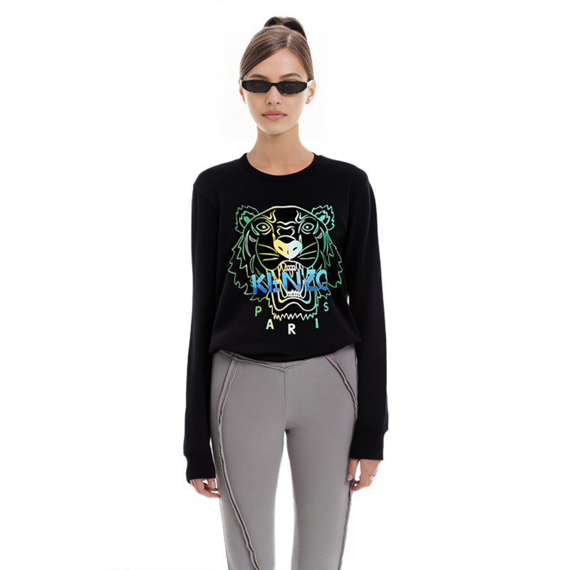 (Women) Kenzo Black Crewneck Sweatshirt with Logo and Multi-Pattern Design FA52SW8164XH-99-1 圖 9