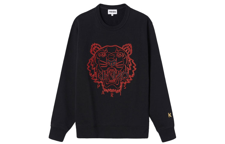 (Women) KENZO Black Crewneck Sweatshirt with Tiger Head Design FB52SW8244MN-99 圖 2