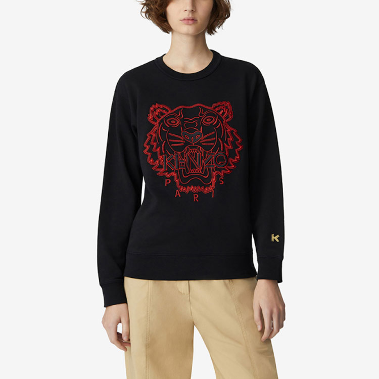 (Women) KENZO Black Crewneck Sweatshirt with Tiger Head Design FB52SW8244MN-99 圖 3