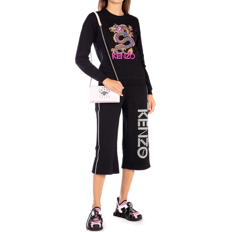 Sizing (W) 겐조 블랙 드래곤 자수 코튼 긴팔 크루넥 스웨터 F96-2SW809-962-99