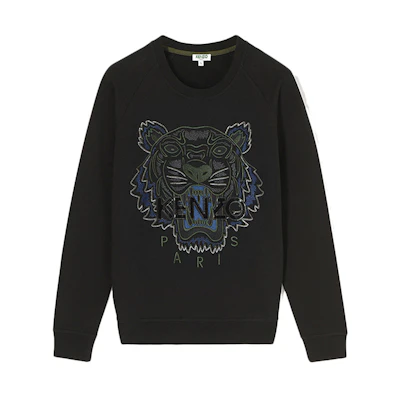 (Women) KENZO Black Embroidered Tiger Crewneck Sweatshirt F762SW7144XD-99