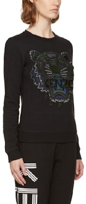 (W) 겐조 블랙 자수 타이거 크루넥 스웨트셔츠 F762SW7144XD-99 Details for (W) 겐조 블랙 자수 타이거 크루넥 스웨트셔츠 F762SW7144XD-99