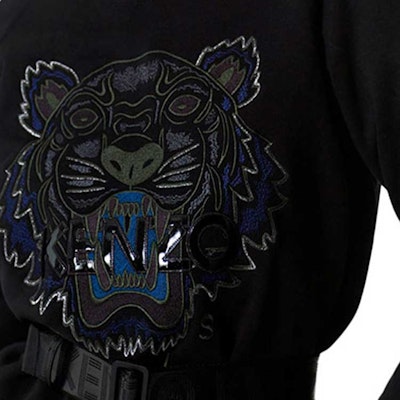 (W) 겐조 블랙 자수 타이거 크루넥 스웨트셔츠 F762SW7144XD-99 Cheap (W) 겐조 블랙 자수 타이거 크루넥 스웨트셔츠 F762SW7144XD-99