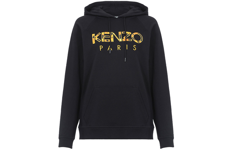 (Women) Kenzo Black Hoodie with Logo Design Cotton F96-2SW760-962-99