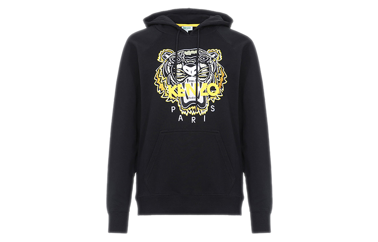 (Women) Kenzo Black Hoodie with Tiger Embroidery Design F962SW8834XA-99B