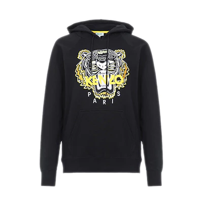 (Women) Kenzo Black Hoodie with Tiger Embroidery Design F962SW8834XA-99B