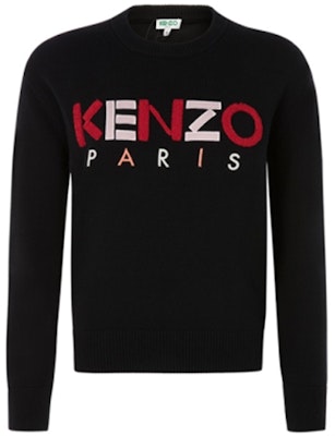 (W) KENZO Sweater Hitam Rajut dengan Warna Blok dan Cetak Huruf. FA52PU507808-99-1 Order (W) KENZO Sweater Hitam Rajut dengan Warna Blok dan Cetak Huruf. FA52PU507808-99-1